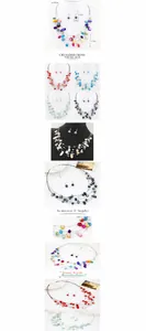 Détails du collier de perles multicouches avec dimensions de 45 cm et boucles d'oreilles