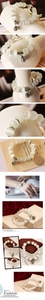 Detail of white cat eye stone beaded bracelet with vintage silver hollow charms and bell