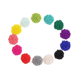 Bohemian handmade beaded stud earrings set in 12 vibrant colors for creative DIY jewelry