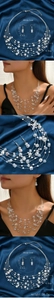 Detailed view of bohemian multi-layer crystal necklace and earring set with dimensions