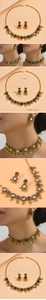 Dettagli del set di gioielli boho con pietre multicolori e specifiche delle dimensioni reali