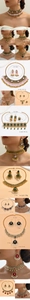 Boho Retro Blumenschmuck-Set mit Halsketten und Ohrringen in verschiedenen Farben