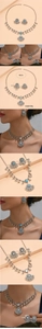 Détails de l'ensemble de bijoux bohème avec perles turquoise, collier et boucles