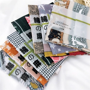 58cm cotton linen scarf set with assorted artistic prints and animal patterns