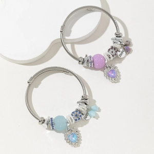 Bracelets cœur bohème en acier inoxydable avec perles colorées et breloque Love