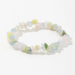 Elegant natural crystal stone beaded bracelet featuring colorful amethyst and glass chips