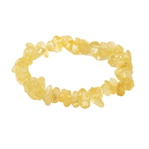 Elegant natural yellow citrine gravel beaded bracelet with polished irregular stones