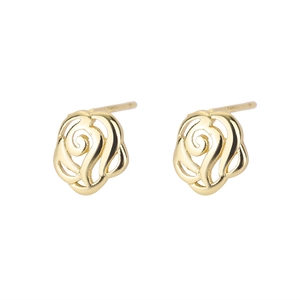 Élégantes boucles d'oreilles roses dorées en argent S925 avec pétales en spirale raffinés