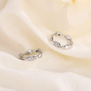 Twist Hoop Earrings With Cubic Zirconia Inlaid Copper Simple Fashion Jewelry For Women