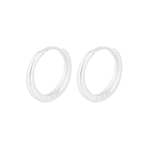 Minimalistische S925 Silber Creolen mit sandgestrahltem Matt-Finish für Damen im Set