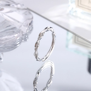 Anello A Spirale Intrecciata Per Donna Rame Zirconia Regolabile Aperto Gioielli Moda Elegante Minimalista