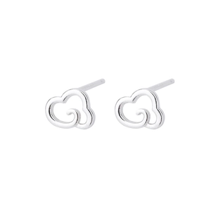 Detailed macro view of S925 sterling silver cloud stud earrings with hollow design
