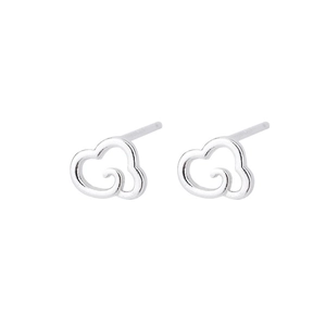 Elegant S925 sterling silver cloud stud earrings with minimalist hollow design
