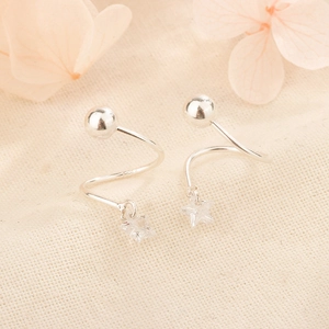 Kupfer Stern Ohrstecker Mit Zirkon Schraubverschluss Rotierende Spirale Minimalistischer Chic Schmuck Damen