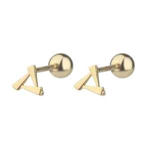 Minimalist gold S925 sterling silver geometric triangle stud earrings with screw backs
