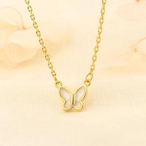Collier Pendentif Papillon Minimaliste Cuivre Plaqué Or Chaîne De Clavicule Bijoux Style Doux Pour Femmes