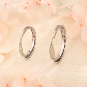 Mobius Loop Couple Rings Silver Plated Copper Minimalist Adjustable Open Band Jewelry For Men And Women