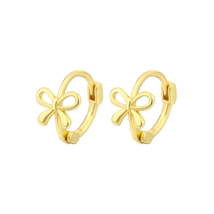 Sweet golden bow hoop earrings with a polished finish and elegant minimalist design