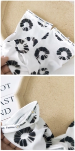 Detail of floral ice silk arm sleeves with thumb hole and elastic fashion cuff