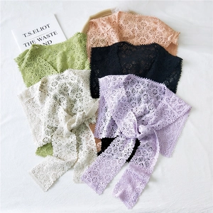 Chic hollow lace floral shawls in multiple colors for sun protection and decoration