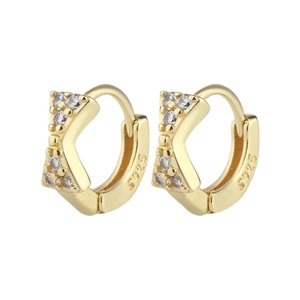 Boucles d'oreilles nœud en argent S925 doré avec pavé de zircones étincelants