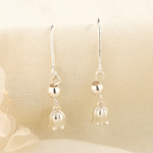 Lily Of The Valley Dangle Hook Earrings Elegant Silver Plated Copper Flower Pendant Jewelry For Women Niche Design