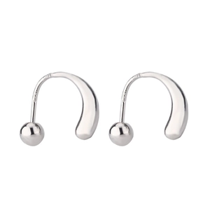 Orecchini a perno minimalisti in argento S925 a goccia d'acqua con moderno design a vite a U