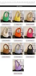 Detailed grid showing ten available colors for the quilted cloud puffer tote bag