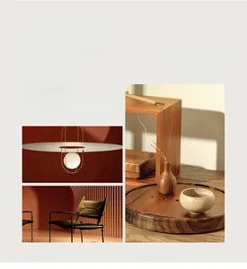 Vue détaillée d'une assiette en bois moderne et d'un bol en céramique de la série Envelope