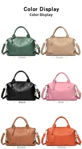 Collezione di borse Boston in morbida pelle PU disponibile in sei colori eleganti