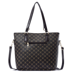 Ensemble de 6 sacs à main marron foncé avec motifs M dorés et bandoulière amovible