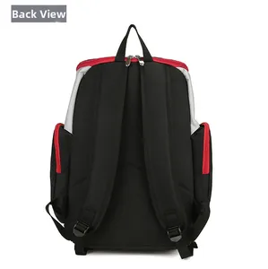 Back view of waterproof Oxford backpack showing ergonomic breathable straps and side pockets