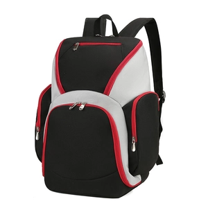 Waterproof Oxford fitness backpack for men and women with red zippers and multi-pocket design