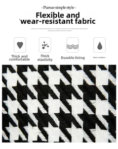Close-up of houndstooth fabric showing durable and water-resistant textile texture