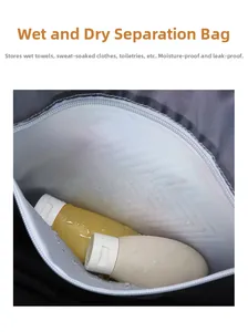 Close-up of waterproof dry-wet separation inner bag for toiletries and wet items