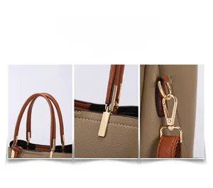 Macro detail of lychee grain leather tote bag with reinforced handles and gold hardware
