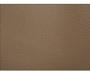 Close-up of premium brown pebbled leather texture with detailed grain on the handbag