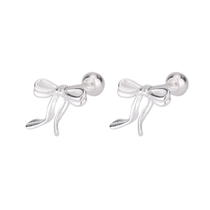 Boucles d'oreilles nœud en argent avec fermoir à vis sécurisé pour un usage quotidien