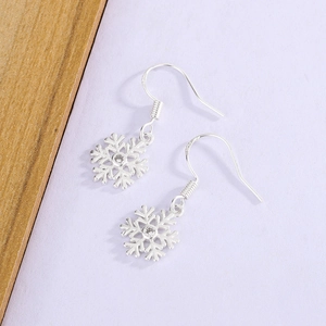 Orecchini A Goccia Fiocco Di Neve Rame Con Gancio Argento Sterling 925 Zirconia Cubica Gioielli Eleganti Da Donna