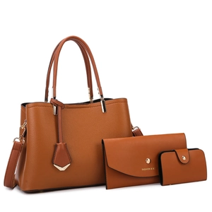 Women Tote Bag PU Leather Large Capacity Lychee Texture Crossbody Handbag Pouch Card Holder Casual Business Professional