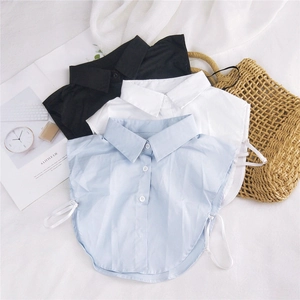 Cols de chemise pour femmes en noir blanc et bleu avec bandes élastiques réglables