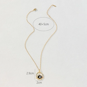 Dettaglio della collana occhio del male in zircone colorato con misure 40+5cm indicate