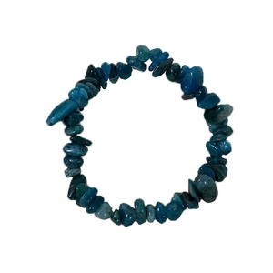 Bracciale elastico minimalista in pietre naturali blu scuro levigate con finitura lucida