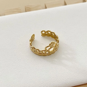 Anillo de corona dorado ajustable estilo vintage francés con detalles de filigrana
