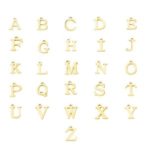 26-piece set of gold-plated alphabet letter pendants A-Z for DIY jewelry making
