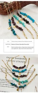 Détail du bracelet étoile en pierres naturelles avec chaîne trombone et dimensions