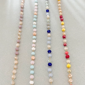 Handmade 18k gold plated 3mm colorful crystal beaded bracelets for women layered style