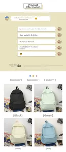 Guide des dimensions du sac à dos en nylon indiquant 29x11x41cm et un poids de 0,24kg