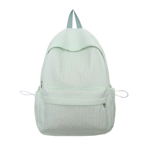 Sac à dos minimaliste vert menthe grande capacité avec tissu texturé et poches à cordon