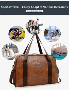 Dettaglio borsa da viaggio coccodrillo con scenari per sport fitness e lo yoga